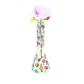 Clear Glass Waterpipe with Colourful Mushroom Print (H25cm)