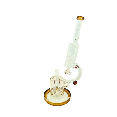 Glass Water Pipe 12997 Clear Zigzag Double Perc