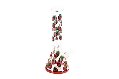 Clear Glass Waterpipe (Fruit Prints)