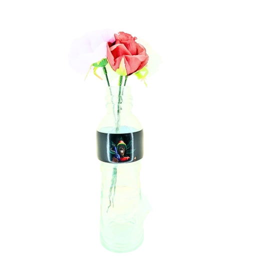 Glass Water Pipe 13602 Bob Marley Cartoon Print MIxed Colours H23cm