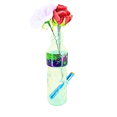 S Bottle Glass Waterpipe with Rick & Morty Print (23cm)