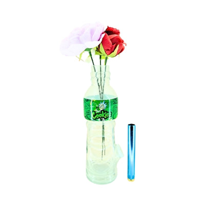 S Bottle Glass Waterpipe with Rick & Morty Print (23cm)