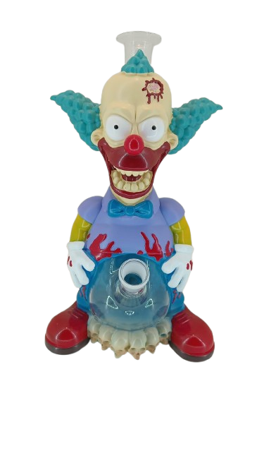 Glass Vase 13690 The Simpsons Krusty Figurine Resin And Clear Waterpipe