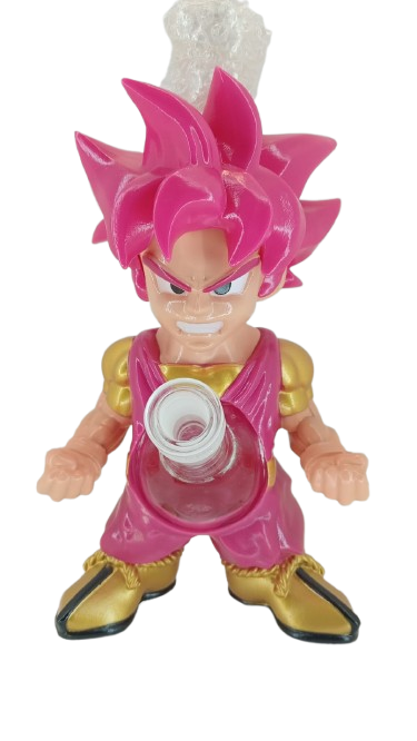 Glass Vase 13788 3D Dragon Ball Z Saiyan FIgurine Resin And Clear Glass Waterpipe