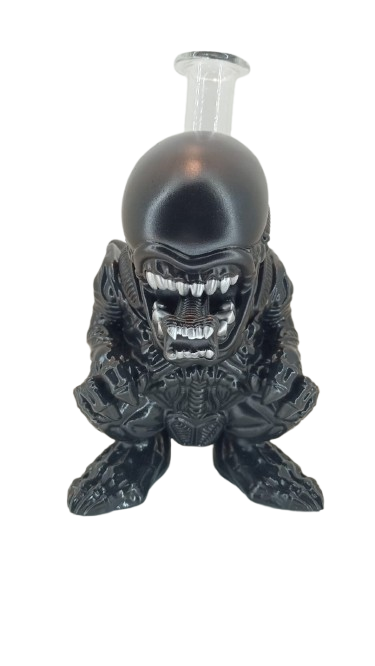 Glass Vase 13789 Alien Monster Figurine Resin and Clean Glass Waterpipe