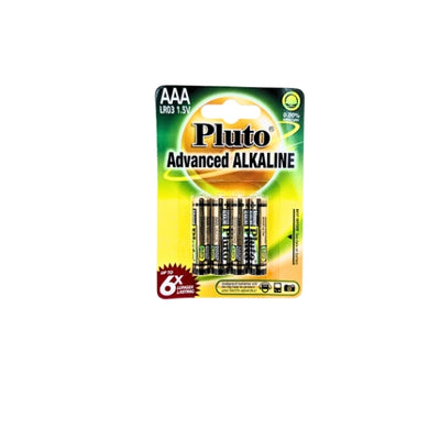 Pluto Alkalline AAA Battery 4pk