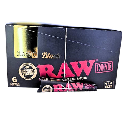 Raw Black pre-rolled COne 1 1/4 6pk
