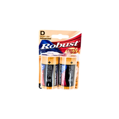 Robust Size D Batteries 2Pk