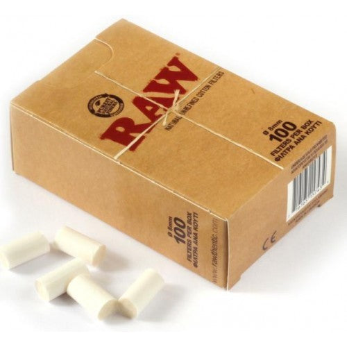 Raw Cotton Filters 8mm Regular 100 pcs