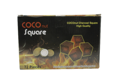 Coconut Square Charcoal 72pcs